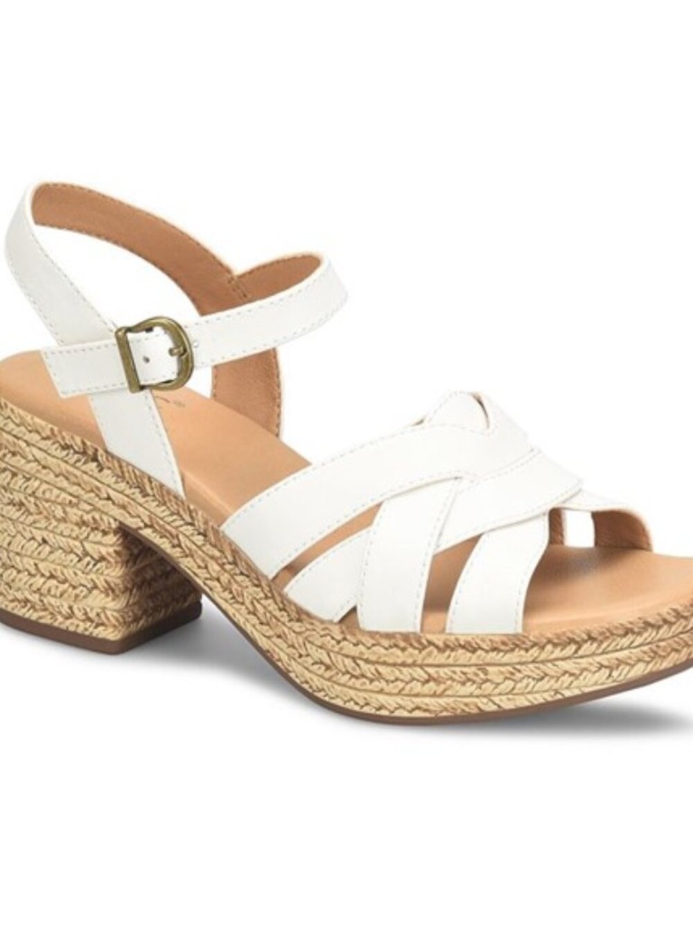 BOC by Born Melodie Sandals Woven Platform Heels White Size 9 NEW
